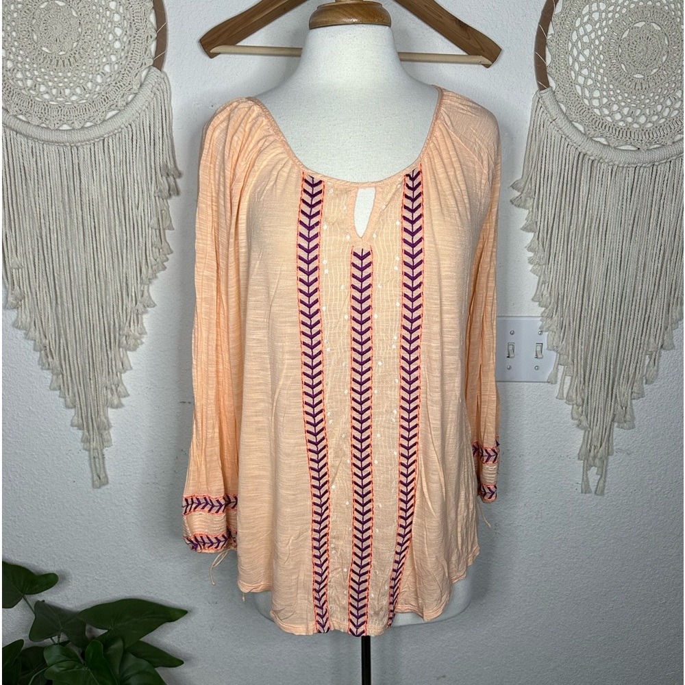 American Eagle outfitters peach southwestern print blouse XXL